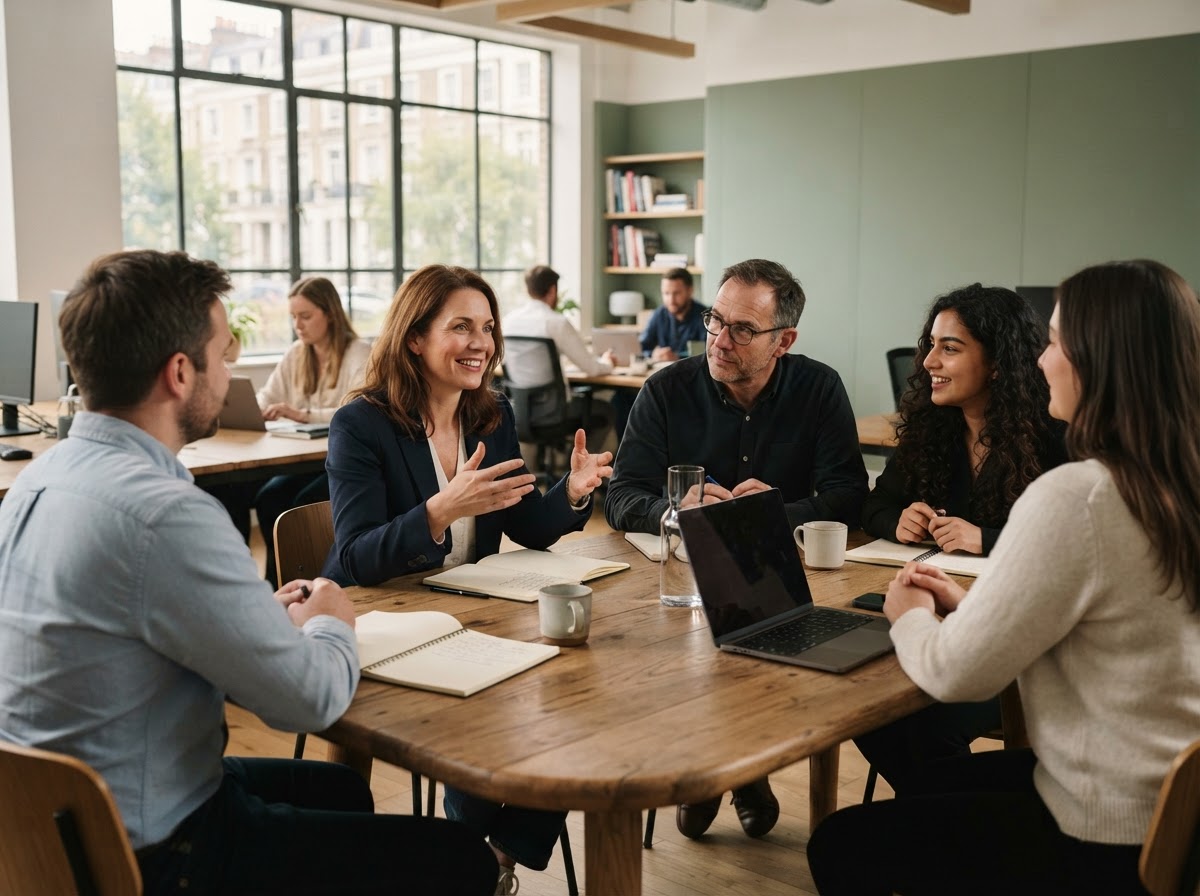 Beacon Fundamoren team reviewing AI-generated investment data analysis